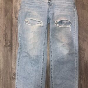 Fashion Nova Men's Light Blue Relaxed Jeans
